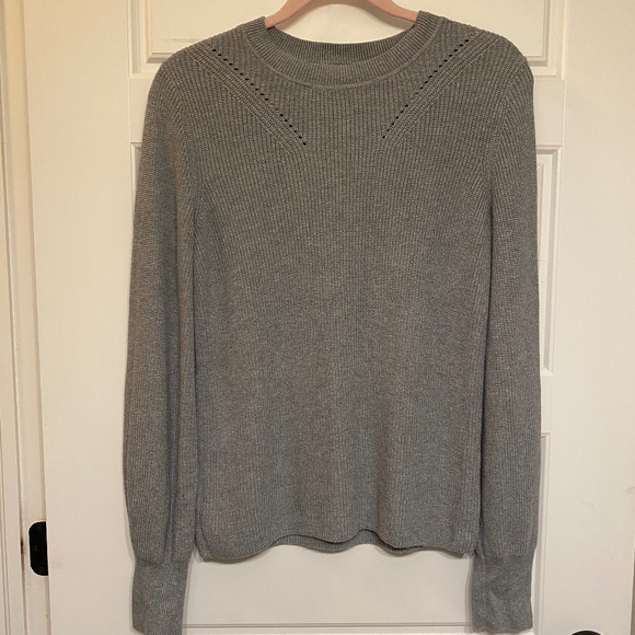 Banana Republic Factory Comfy Knit Crew Neck Sweater With Subtle Balloon Sleeves - Picture 1 of 9